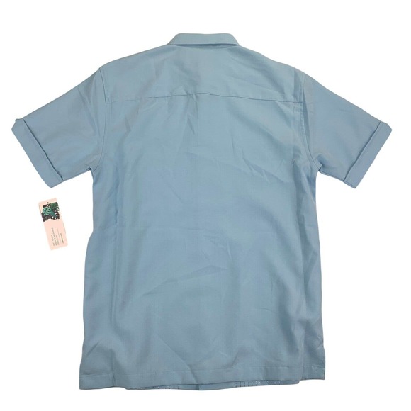 Cubavera Mens Ombre Stripe Short Sleeve Button Down Shirt Light Blue S - Picture 4 of 4